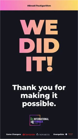 Example of an instagram history about celebrating the end of Femhack hackathon Example of an instagram history about celebrating the end of Femhack hackathon