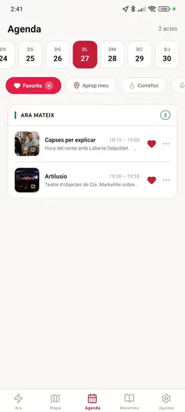 Favourites filter