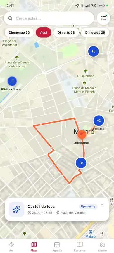 Live parade map with real-time position tracking