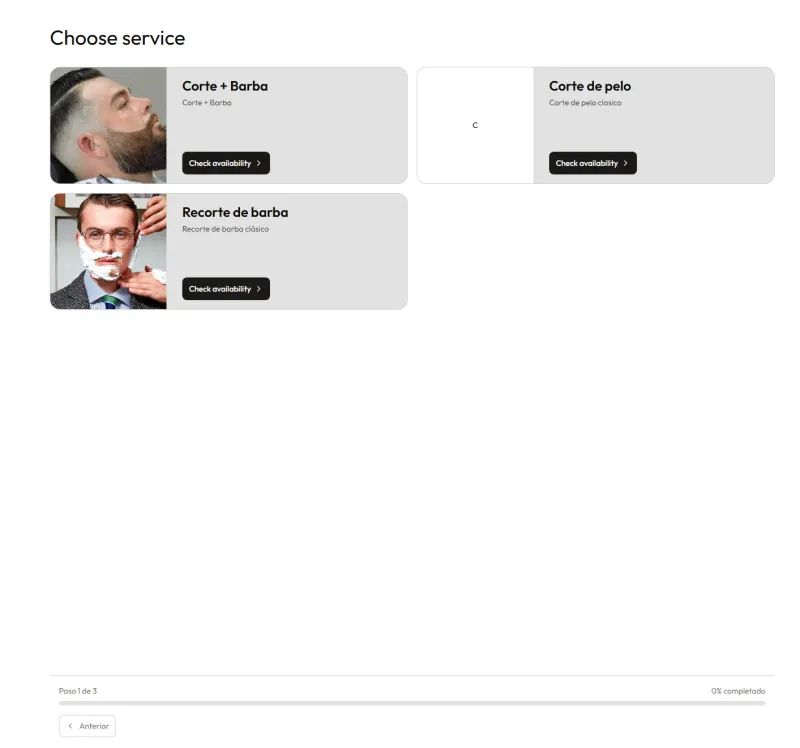 NovaHair service selection - built with generic components