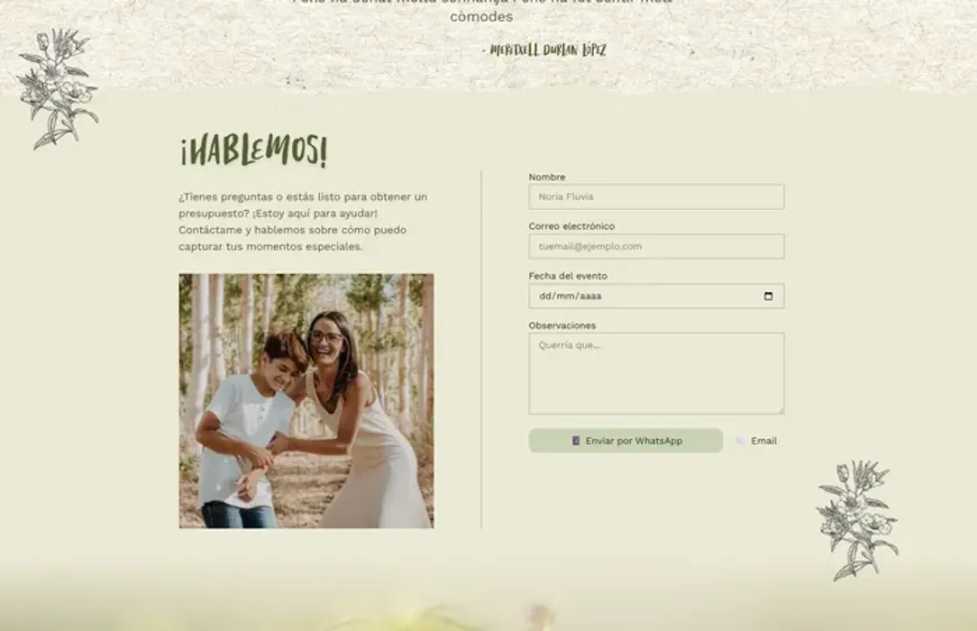 Contact form section