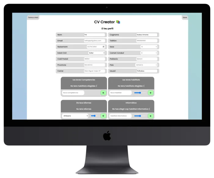 CV creator computer version