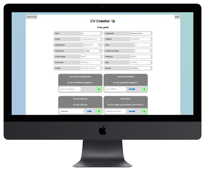 CV creator computer version