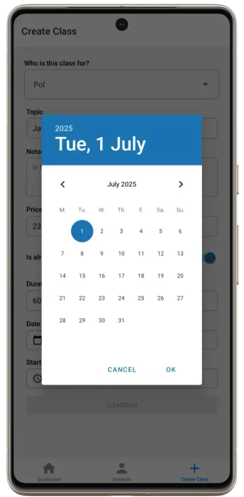 Date selector