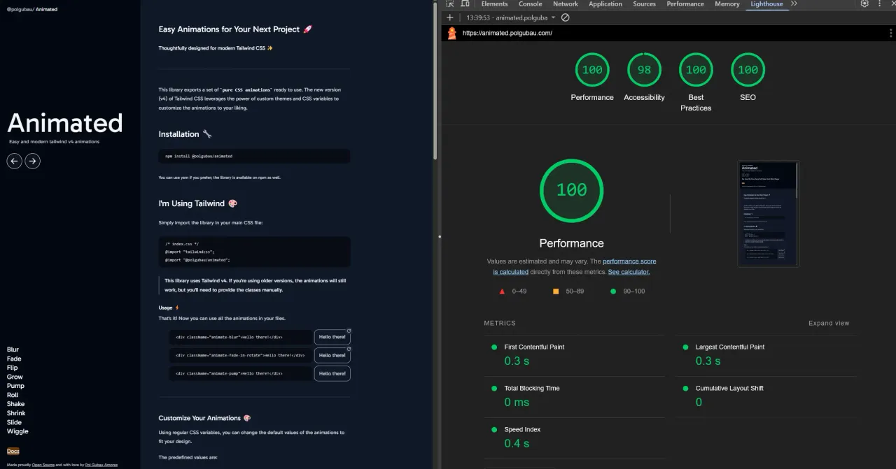 A preview of the performance stats in my technical blog