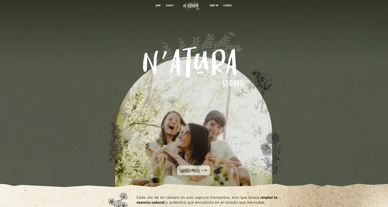 Naturastudio hero section