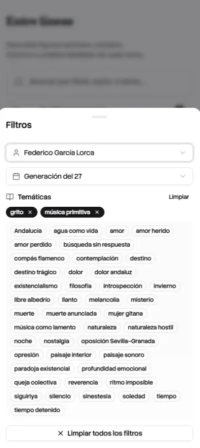 Results after filters are applied