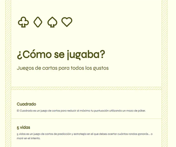 Landing page of the site
