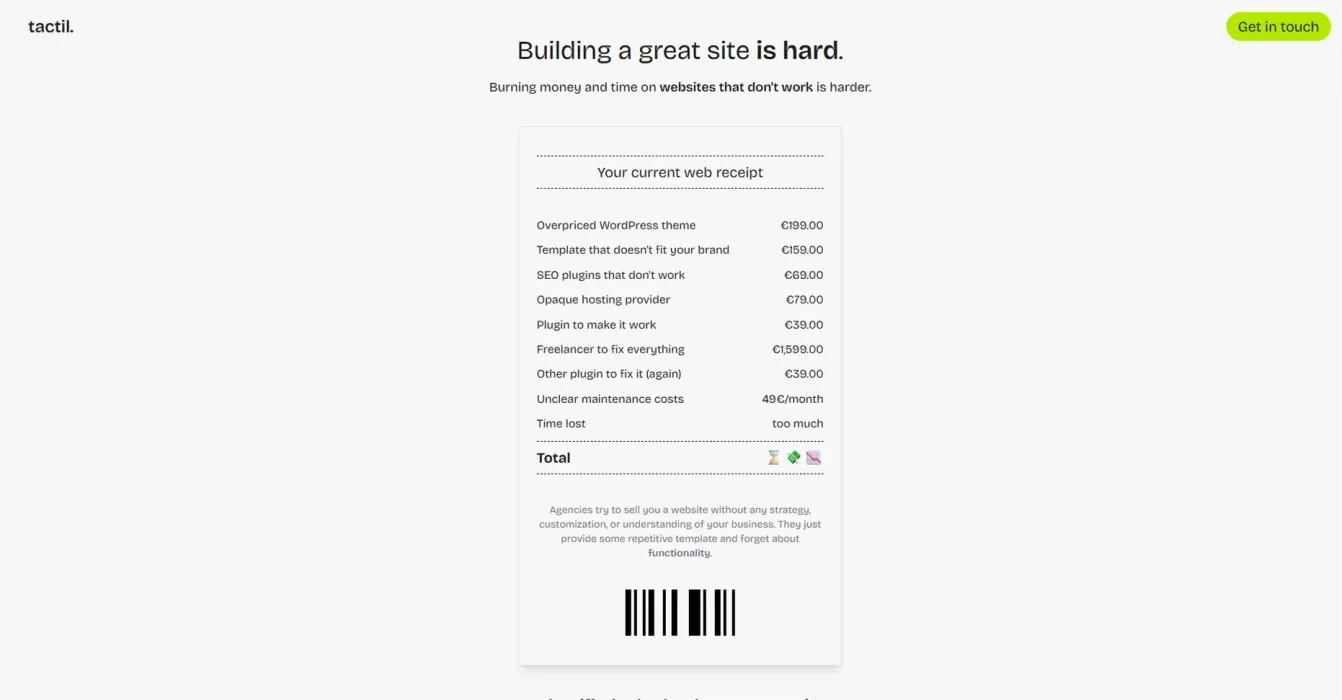 Tactil Ticket section