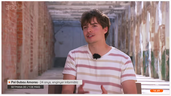Pol Gubau being interviewed on TV3