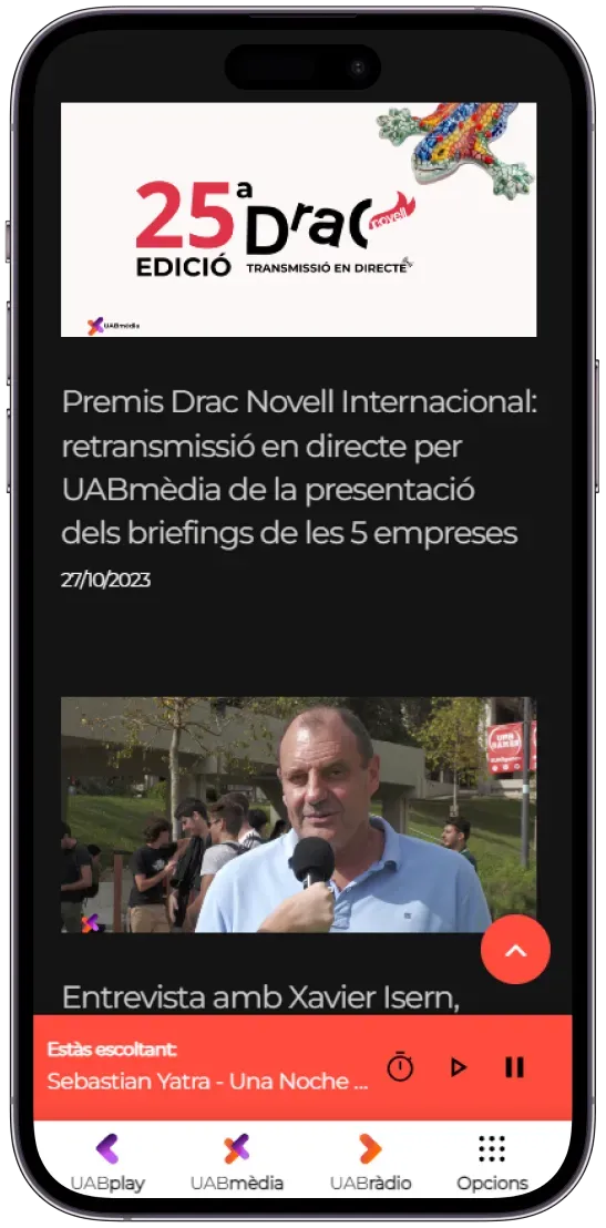 UAB Mèdia responsive design on mobile