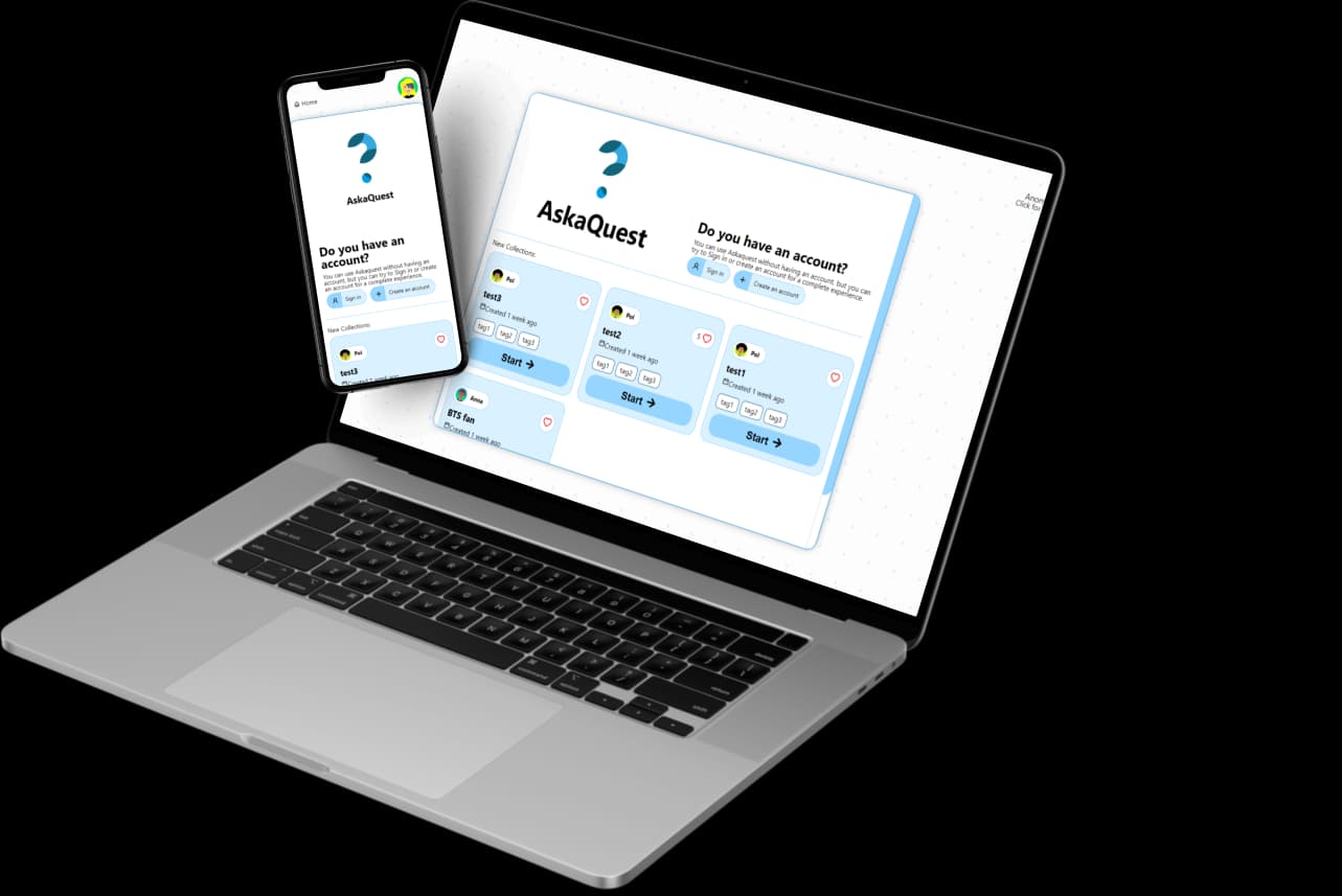 Askaquest mobile mockup image