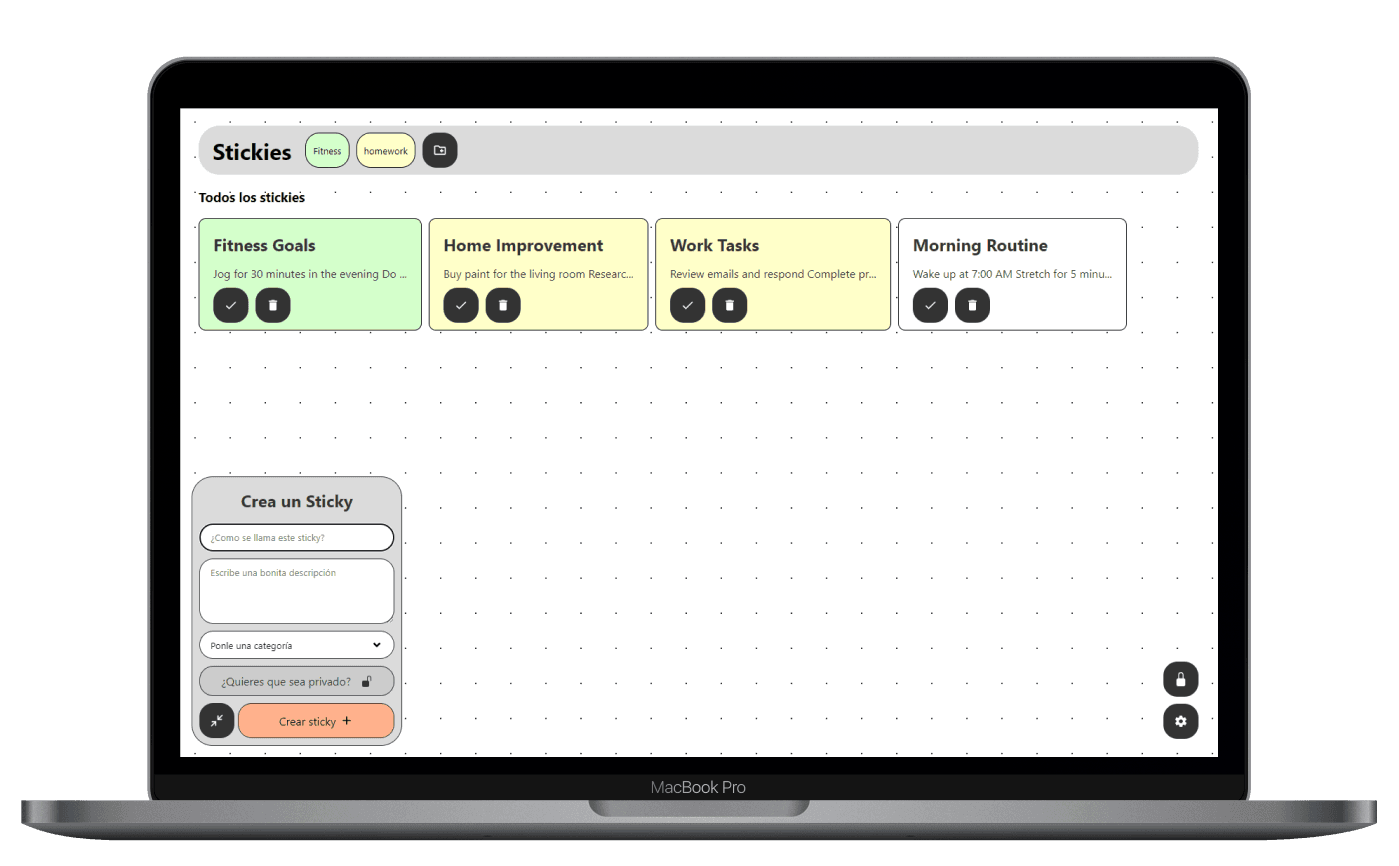 Stickies notes computer mockup image 2