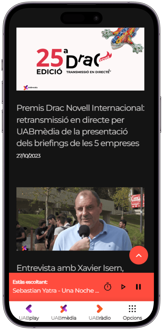 UAB Mèdia responsive design on mobile